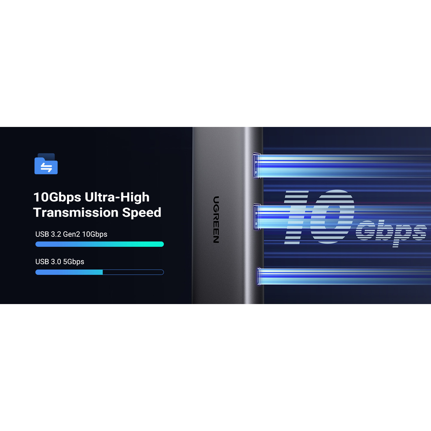 Порт-репликатор UGREEN CM498 Revodok Pro 107 7-in-1 USB-C Hub (15531)