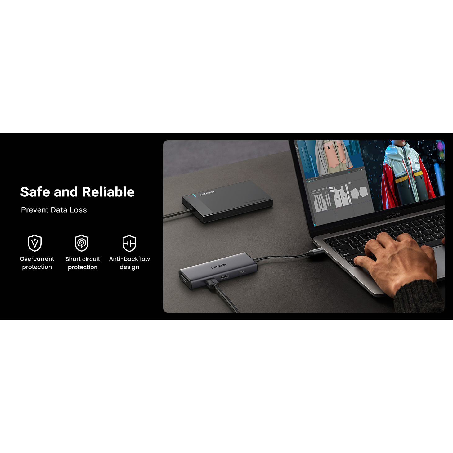 Порт-репликатор UGREEN CM498 Revodok Pro 107 7-in-1 USB-C Hub (15531)