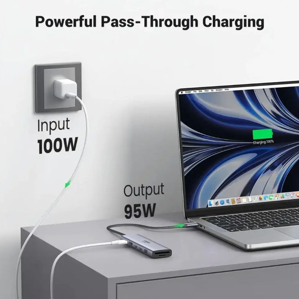 Порт-репликатор UGREEN CM511 7-in-1 USB-C Hub (45521)