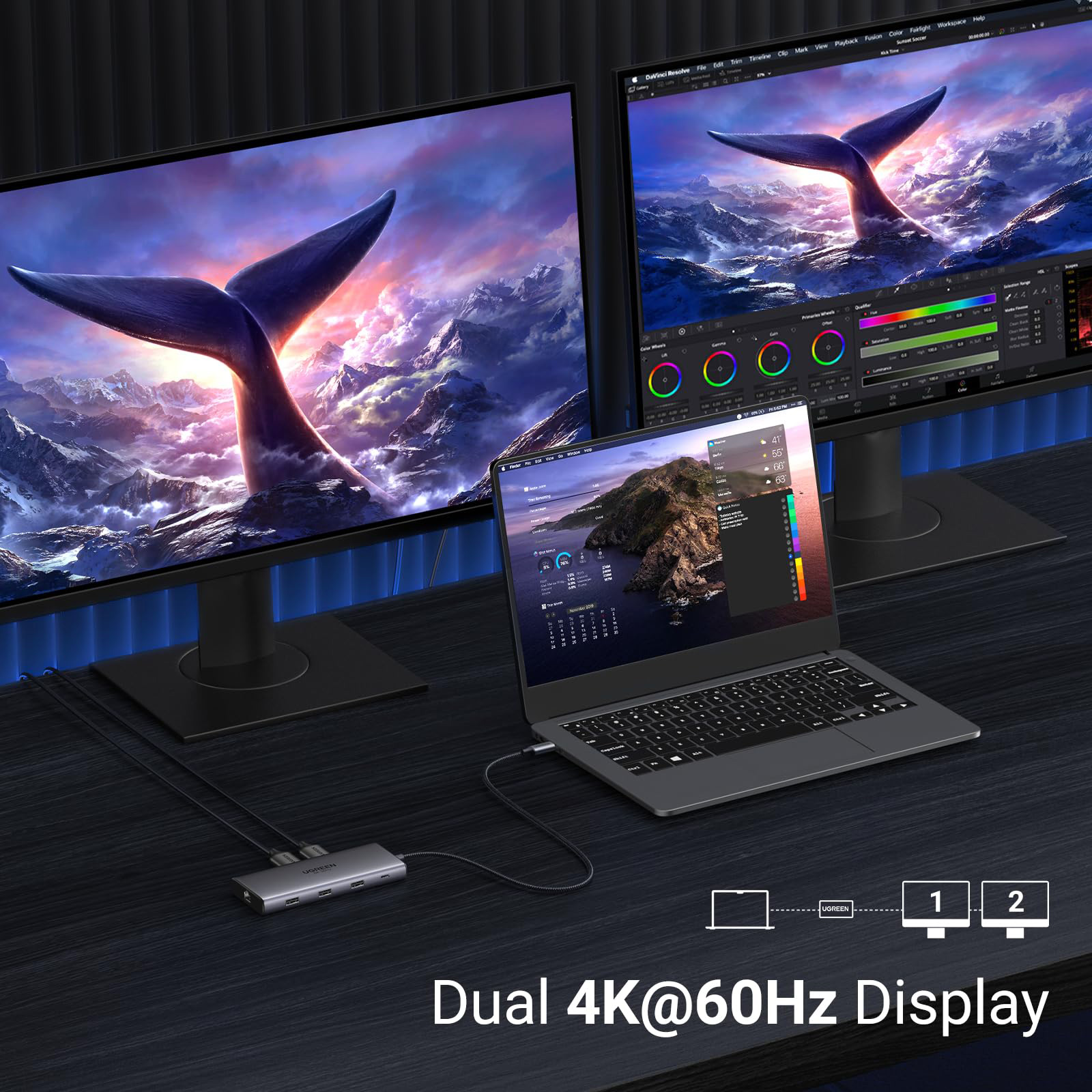 Порт-репликатор UGREEN CM639 Revodok Pro 210 10-in-1 USB-C Hub (15534)