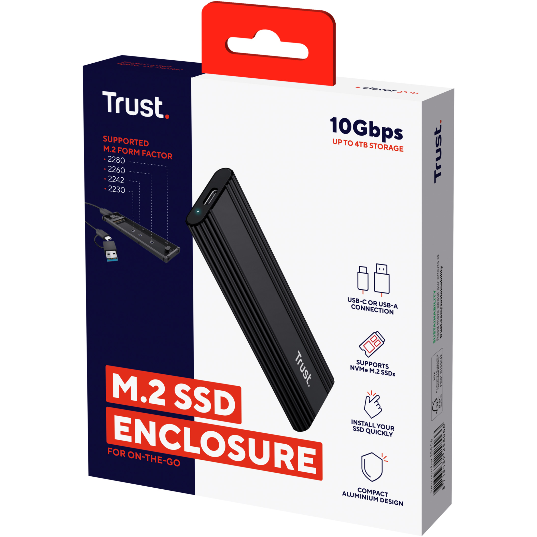 Карман внешний TRUST NVMe PCIe M.2 SSD to USB3.2