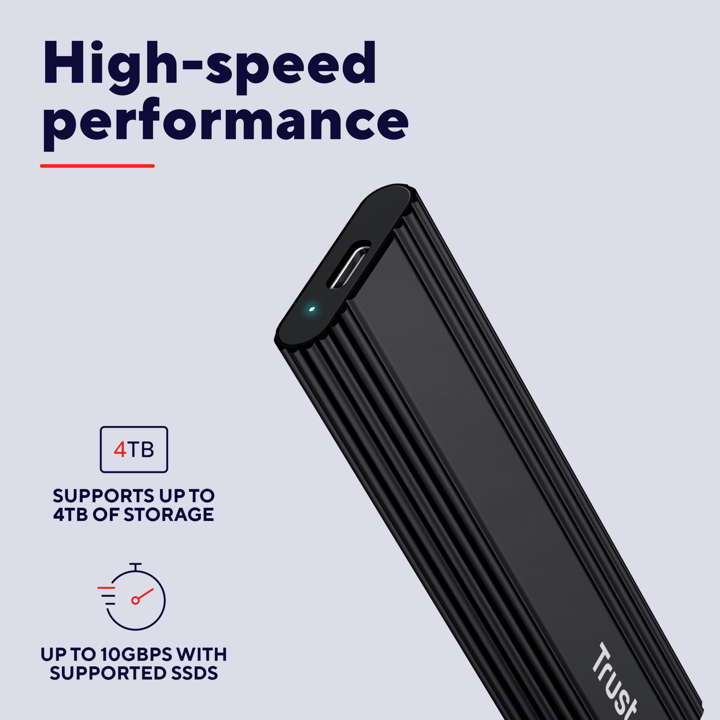 Карман внешний TRUST NVMe PCIe M.2 SSD to USB3.2