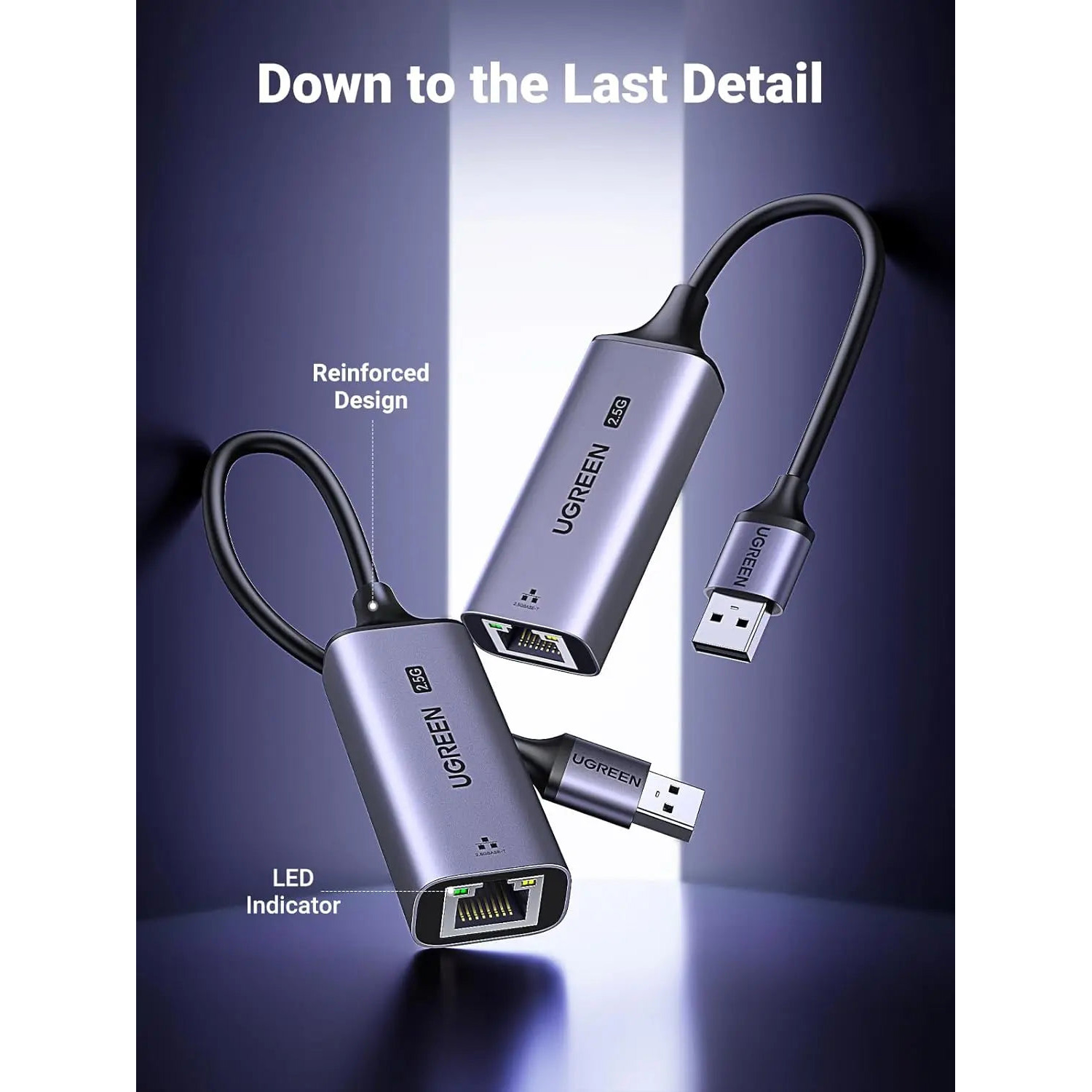 Сетевой адаптер UGREEN CM648 USB 3.0 2.5 Gigabit Ethernet Adapter Space Gray (25051)