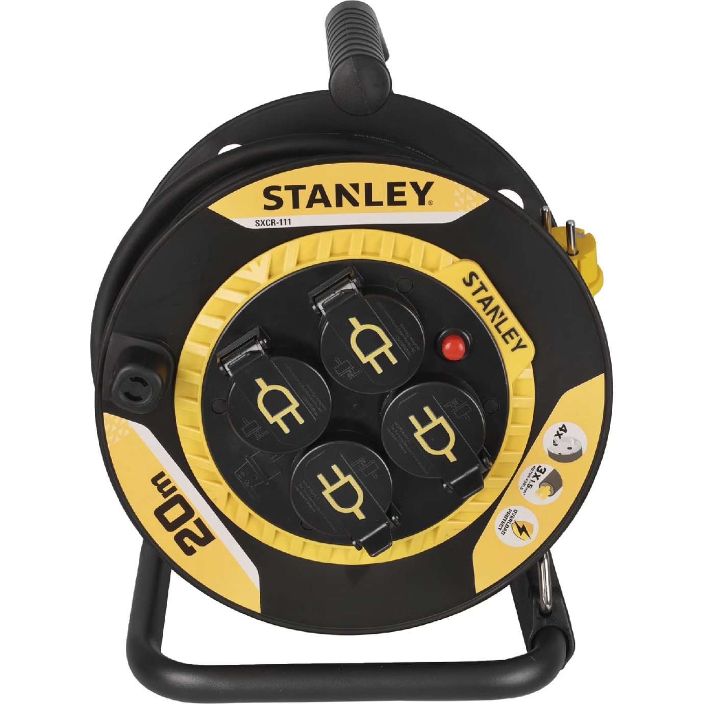 Удлинитель на катушке STANLEY SXCR-111 Black, 4 розетки, 20м