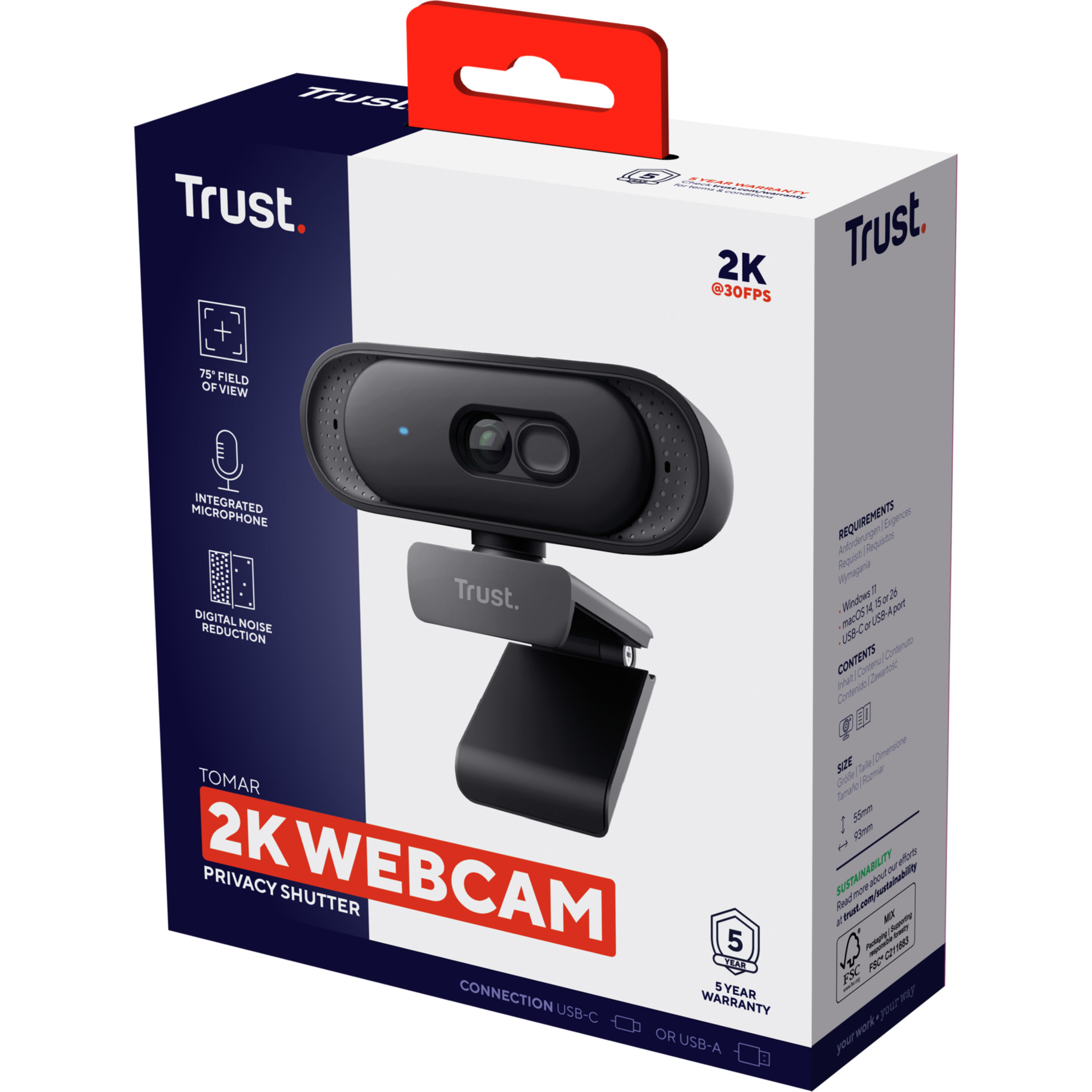 Веб-камера TRUST Tomar 2K QHD Black (26141)