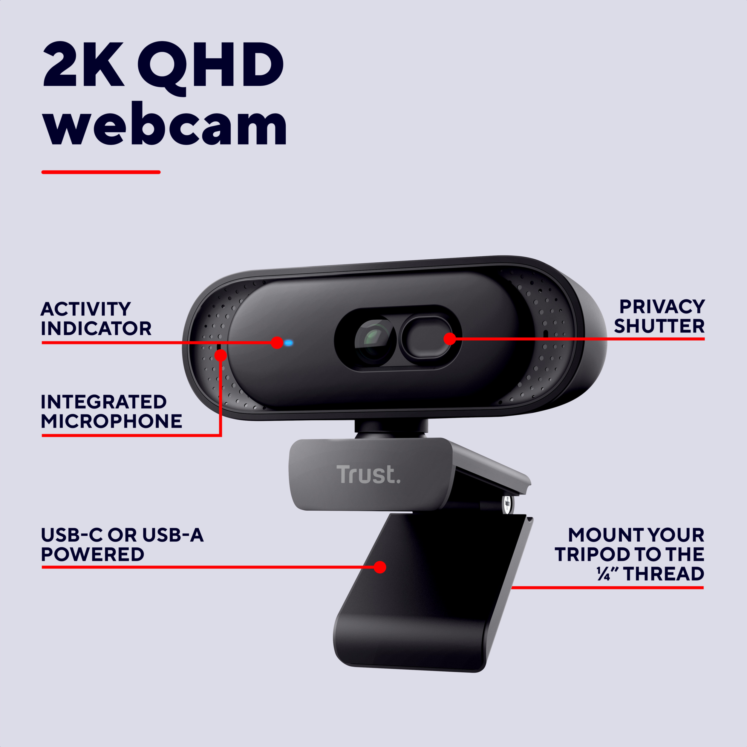 Веб-камера TRUST Tomar 2K QHD Black (26141)