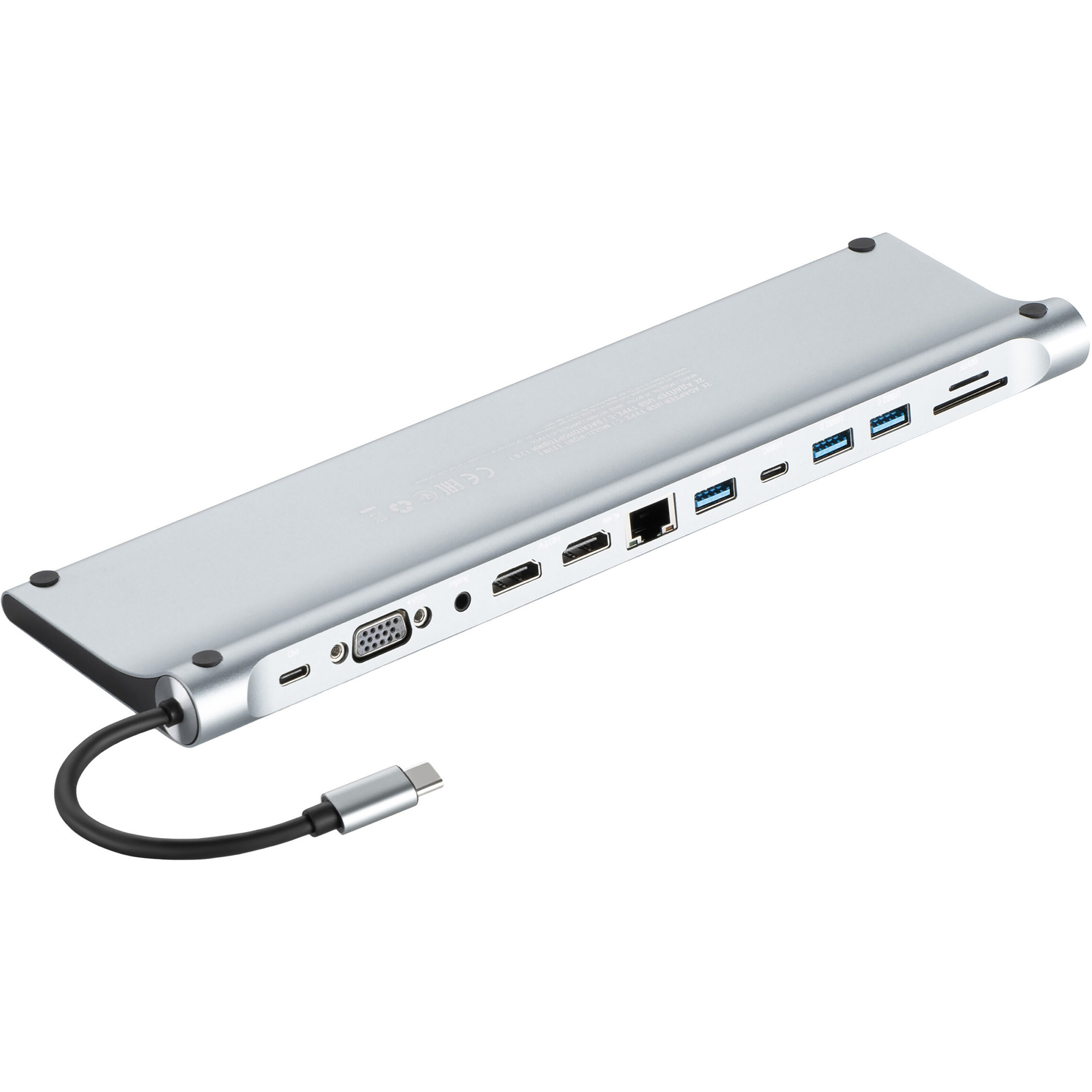 Док-станция 2E USB-C to 2xHDMI, 1xVGA, 2xUSB3.0, 1xUSB2.0, 2xPD, LAN, AUX, SD/TF (2E-W2703)
