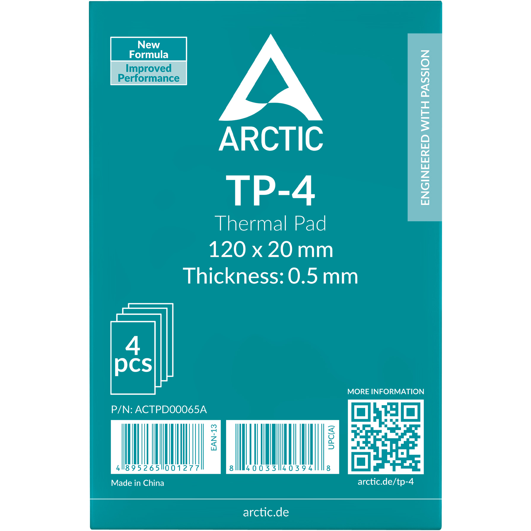 Термопрокладка ARCTIC TP-4 Thermal Pad 120x20x0.5mm 4шт (ACTPD00065A)