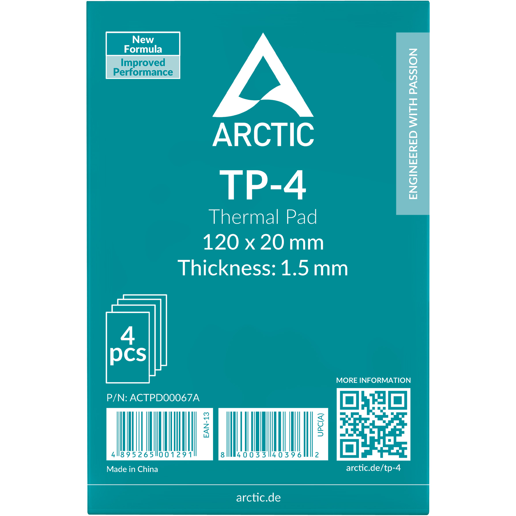 Термопрокладка ARCTIC TP-4 Thermal Pad 120x20x1.5mm 4шт (ACTPD00067A)