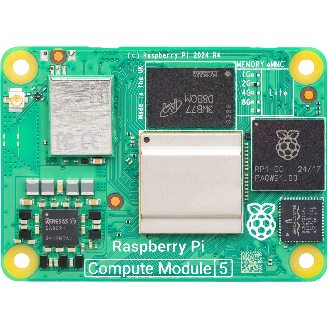 Микро-ПК RASPBERRY PI Compute Module 5 8GB RAM 32GB eMMC (CM5008032)