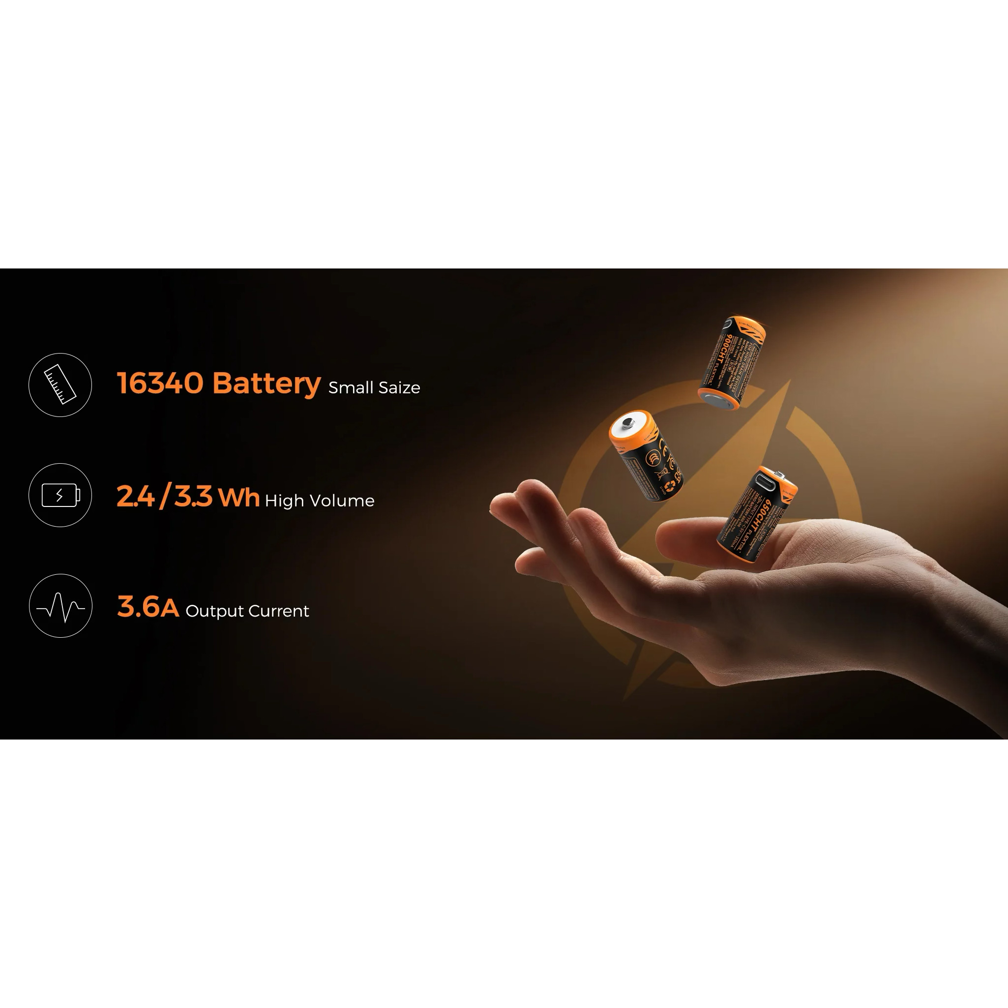 Акумулятор FLEXTAIL Zero Battery RCR123A 16340 900mAh 3.6V, USB-C заряджання
