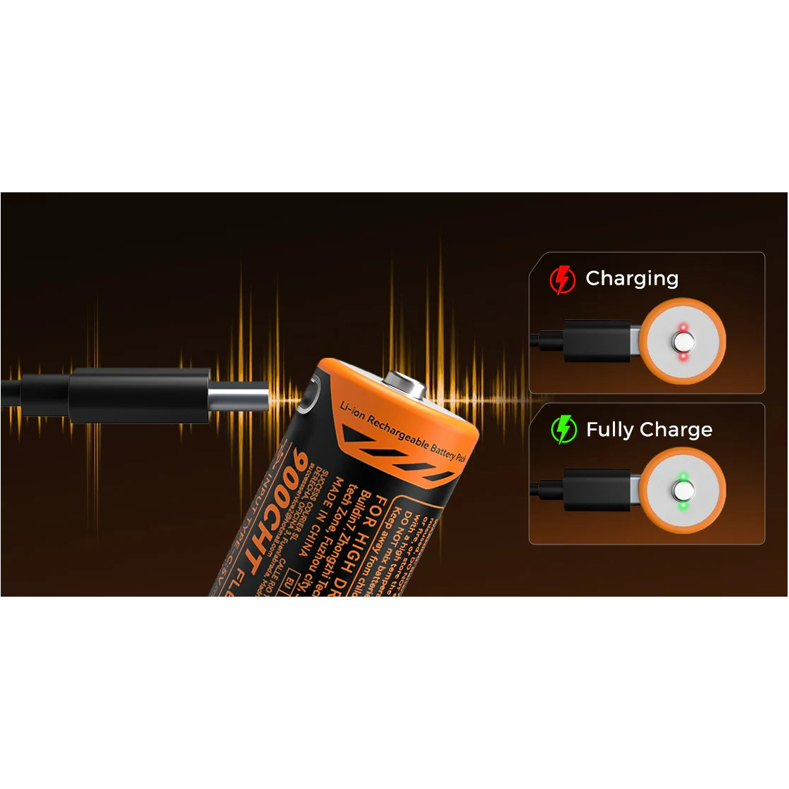 Акумулятор FLEXTAIL Zero Battery RCR123A 16340 900mAh 3.6V, USB-C заряджання