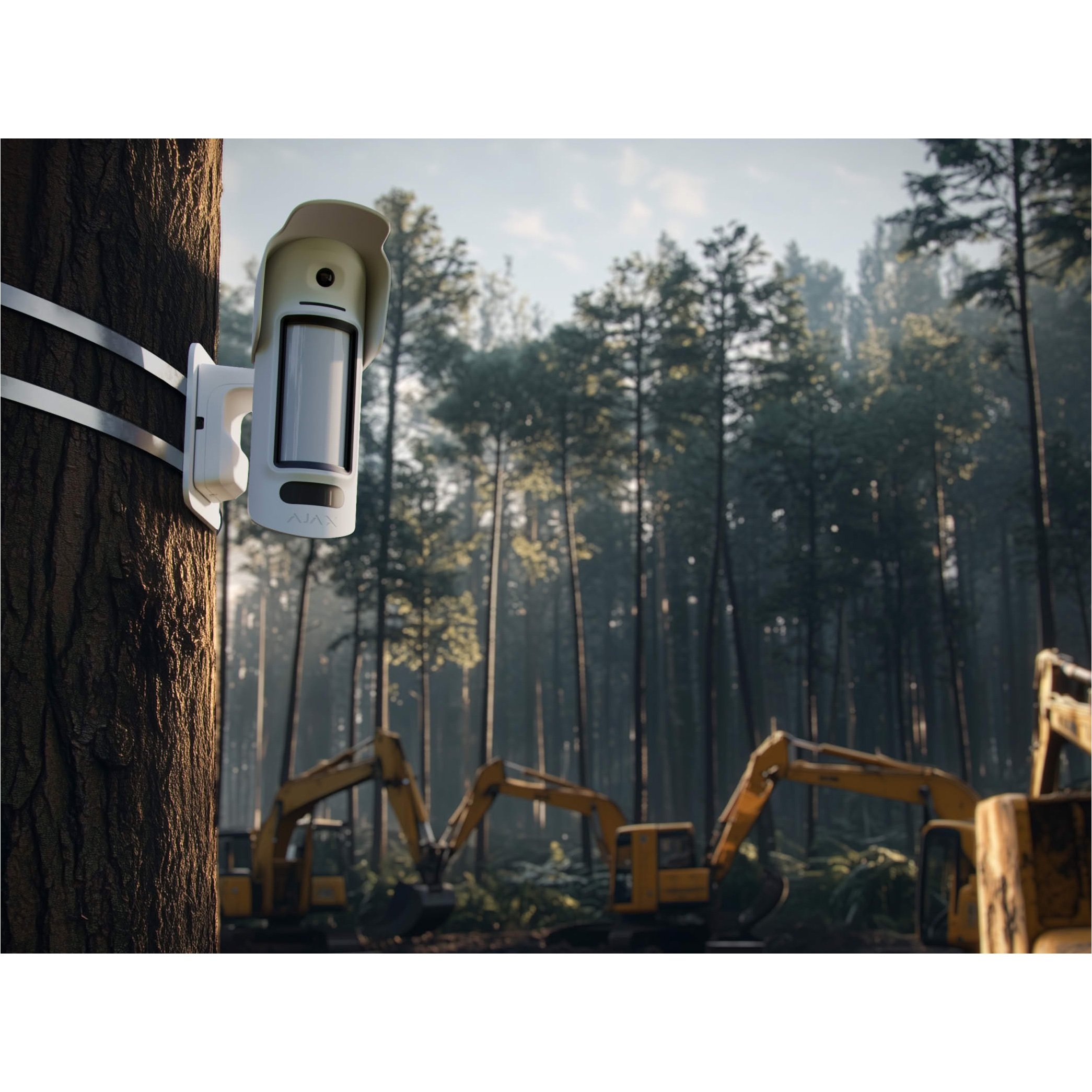 Датчик руху типу «штора» AJAX CurtainCam Outdoor HighMount (PhOD) Jeweller White