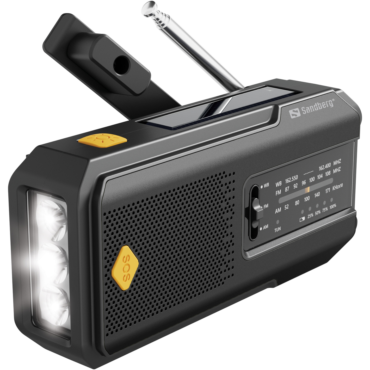 Радиоприёмник с солнечной панелью и фонарём SANDBERG Survivor Radio All-in-1 2000 (421-04)