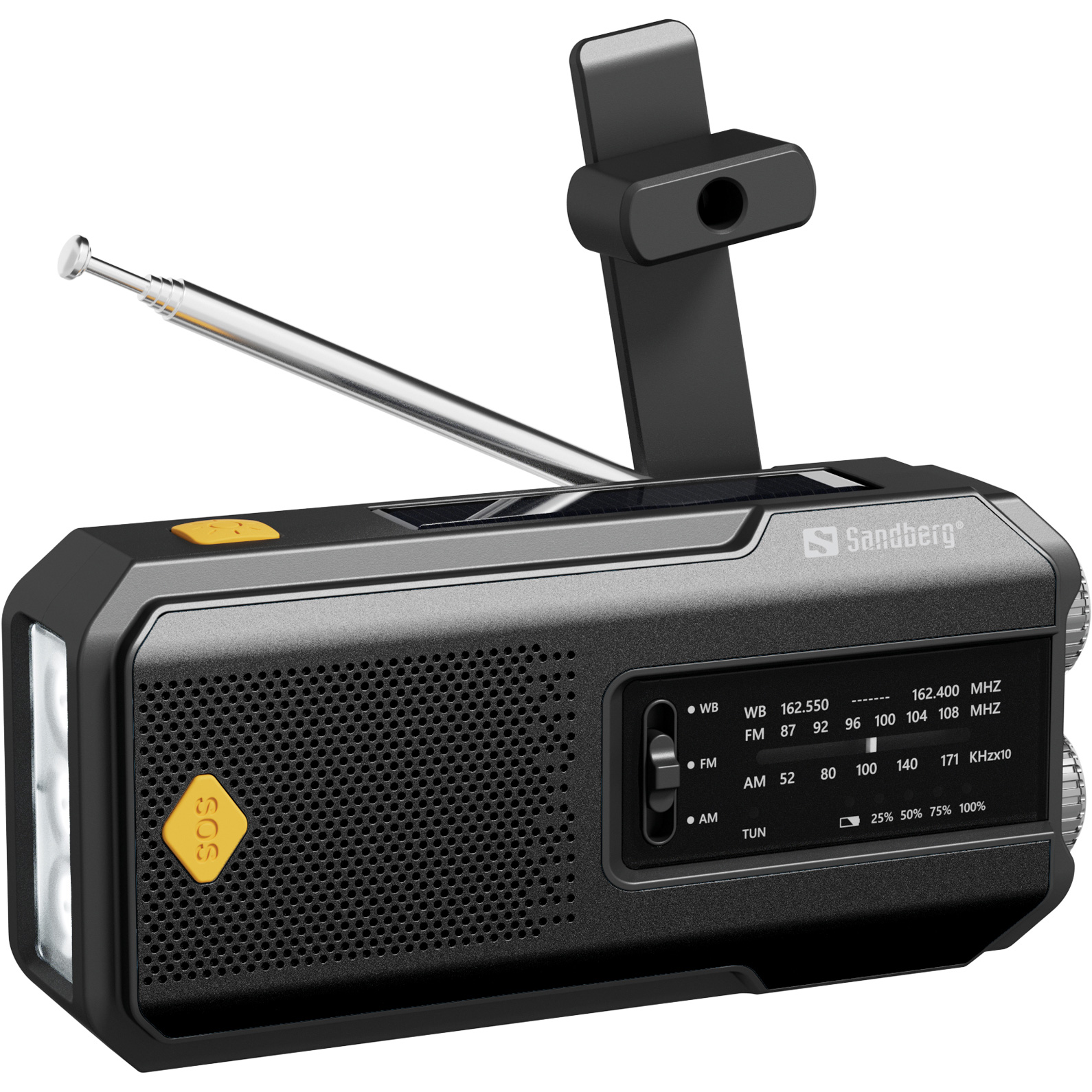 Радиоприёмник с солнечной панелью и фонарём SANDBERG Survivor Radio All-in-1 2000 (421-04)