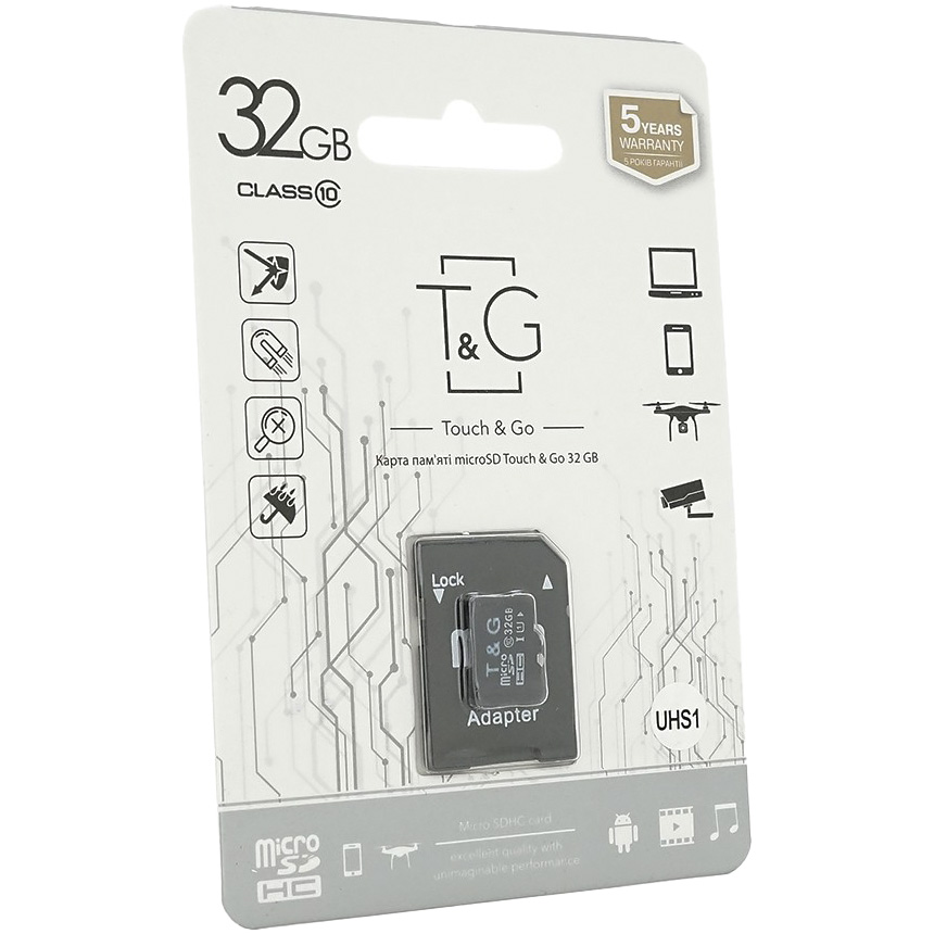 Карта памяти T&G microSDHC 32GB UHS-I Class 10 + SD-adapter (T&G/KP32)