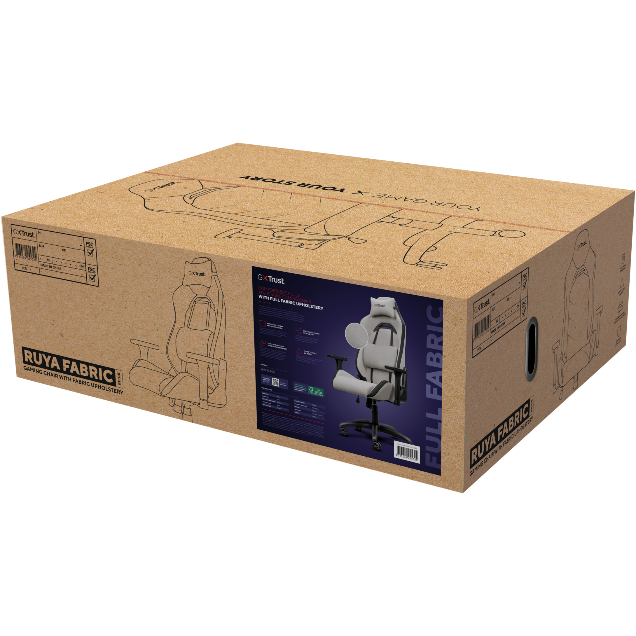 Кресло геймерское TRUST Gaming GXT 723B Ruya Beige (25532)