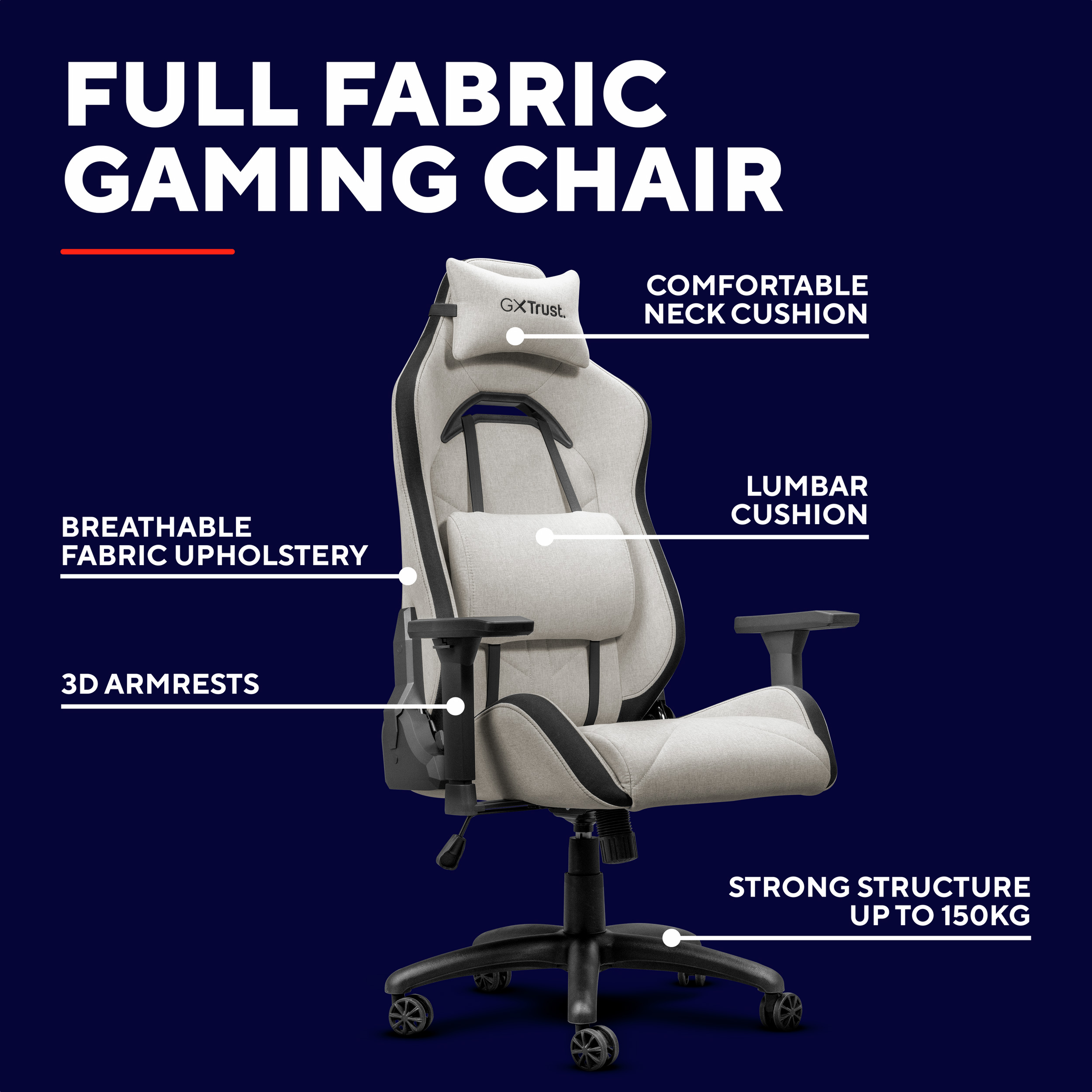 Кресло геймерское TRUST Gaming GXT 723B Ruya Beige (25532)