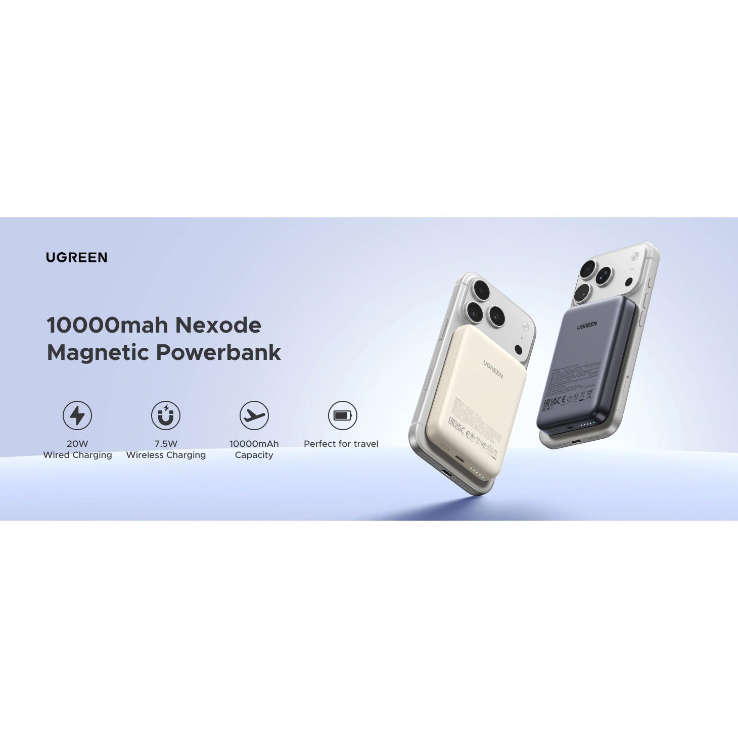 Повербанк MagSafe UGREEN PB561 Nexode 20W 10000mAh Space Gray (25919)