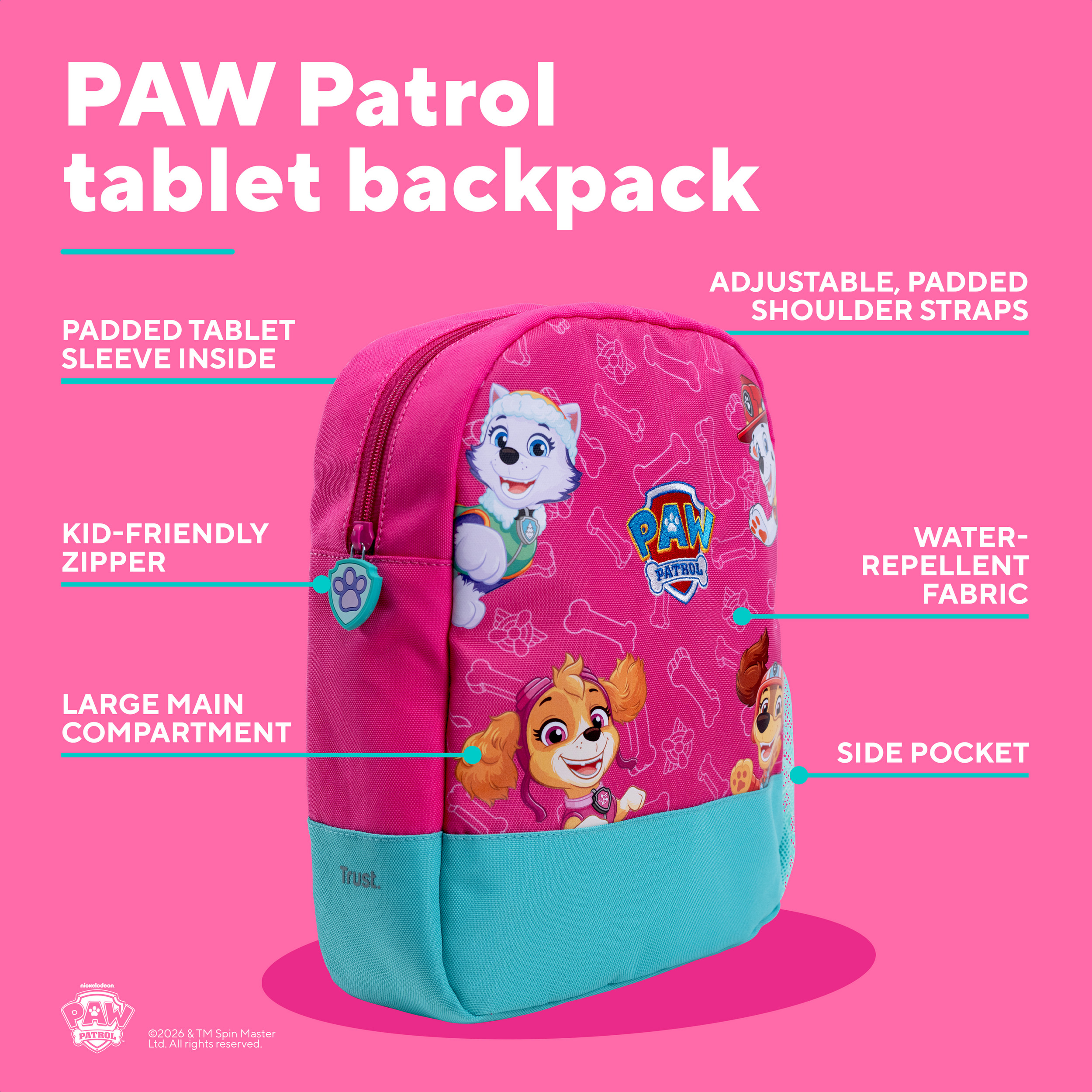 Рюкзак дитячий TRUST Vymo PAW Patrol Pink (25654)
