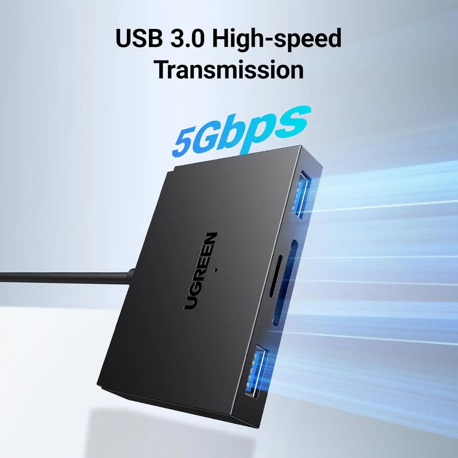 Кардридер UGREEN CM812 4-in-1 Type-C +USB3.0 Card Reader for TF/SD Black (45167)
