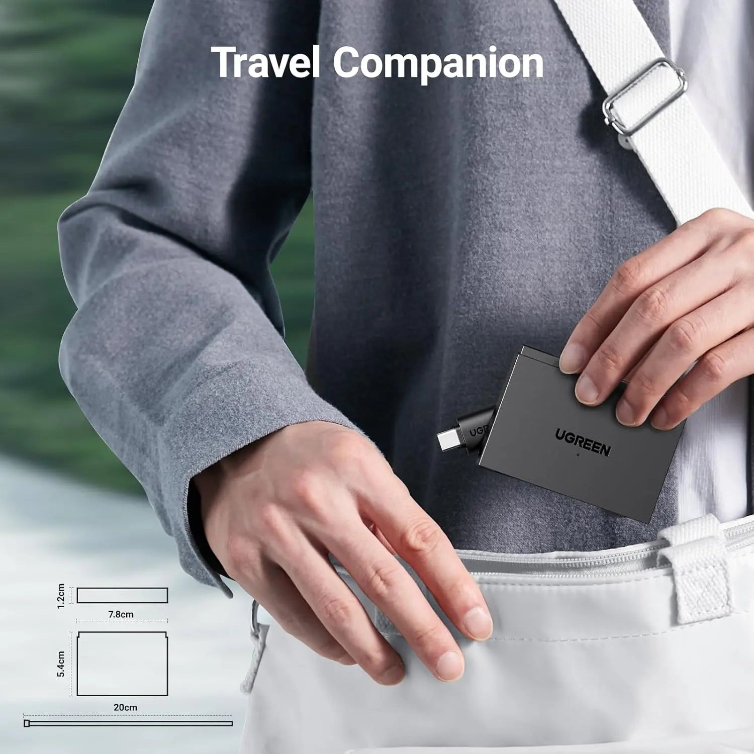 Кардридер UGREEN CM812 4-in-1 Type-C +USB3.0 Card Reader for TF/SD Black (45167)