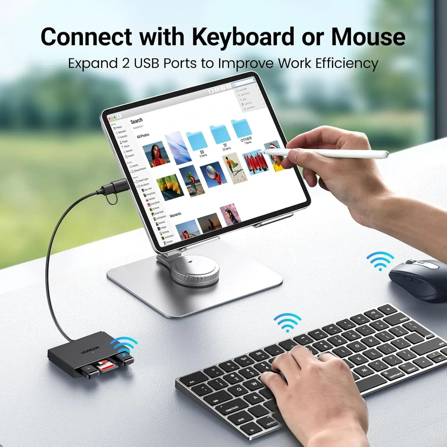 Кардридер UGREEN CM812 4-in-1 Type-C +USB3.0 Card Reader for TF/SD Black (45167)