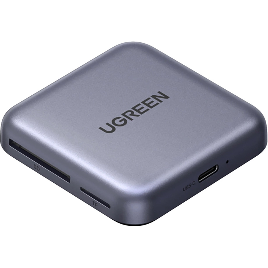 Кардридер UGREEN CM898 3-IN-1 Magnetic Type-C TF/SD 4.0 Card Reader + PD 100W Gray (65095)