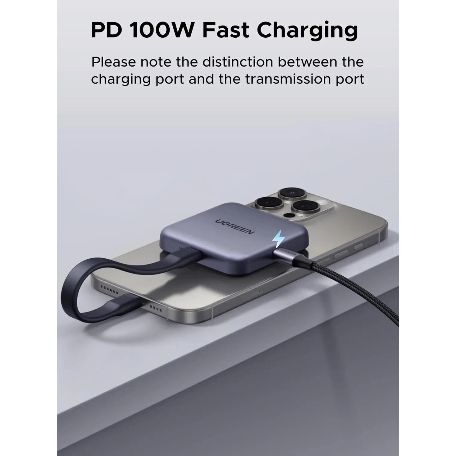 Кардридер UGREEN CM898 3-IN-1 Magnetic Type-C TF/SD 4.0 Card Reader + PD 100W Gray (65095)