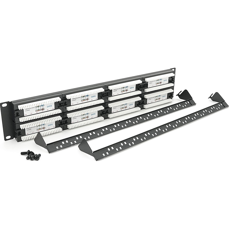 Патч-панель VOLTRONIC 2U 19" 48-port UTP Cat.6a в сборе