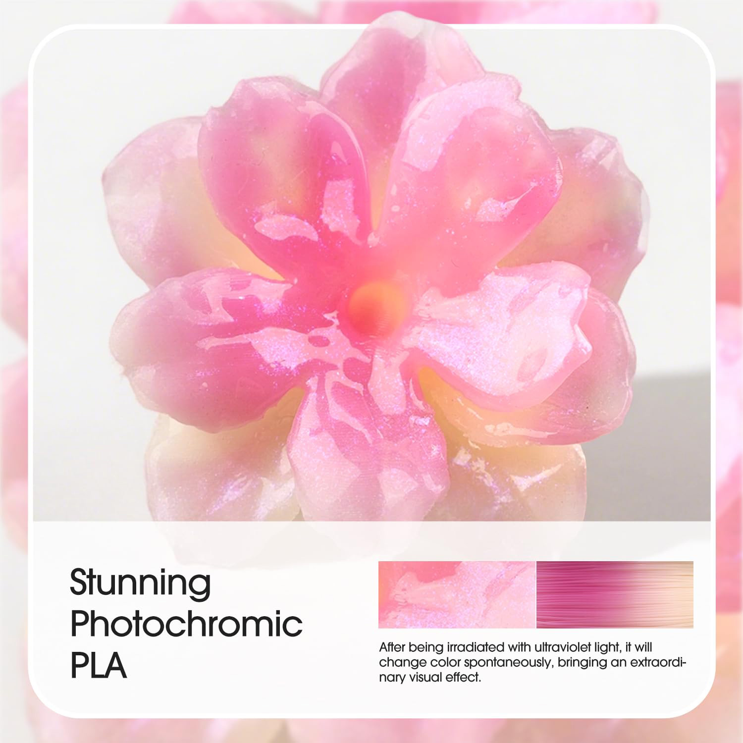 Пластик (филамент) для 3D принтера ESUN PLA-UV Color Change 1.75mm, 1кг, Change Fuchsia (PLA-UV CC175UV-F1P1)