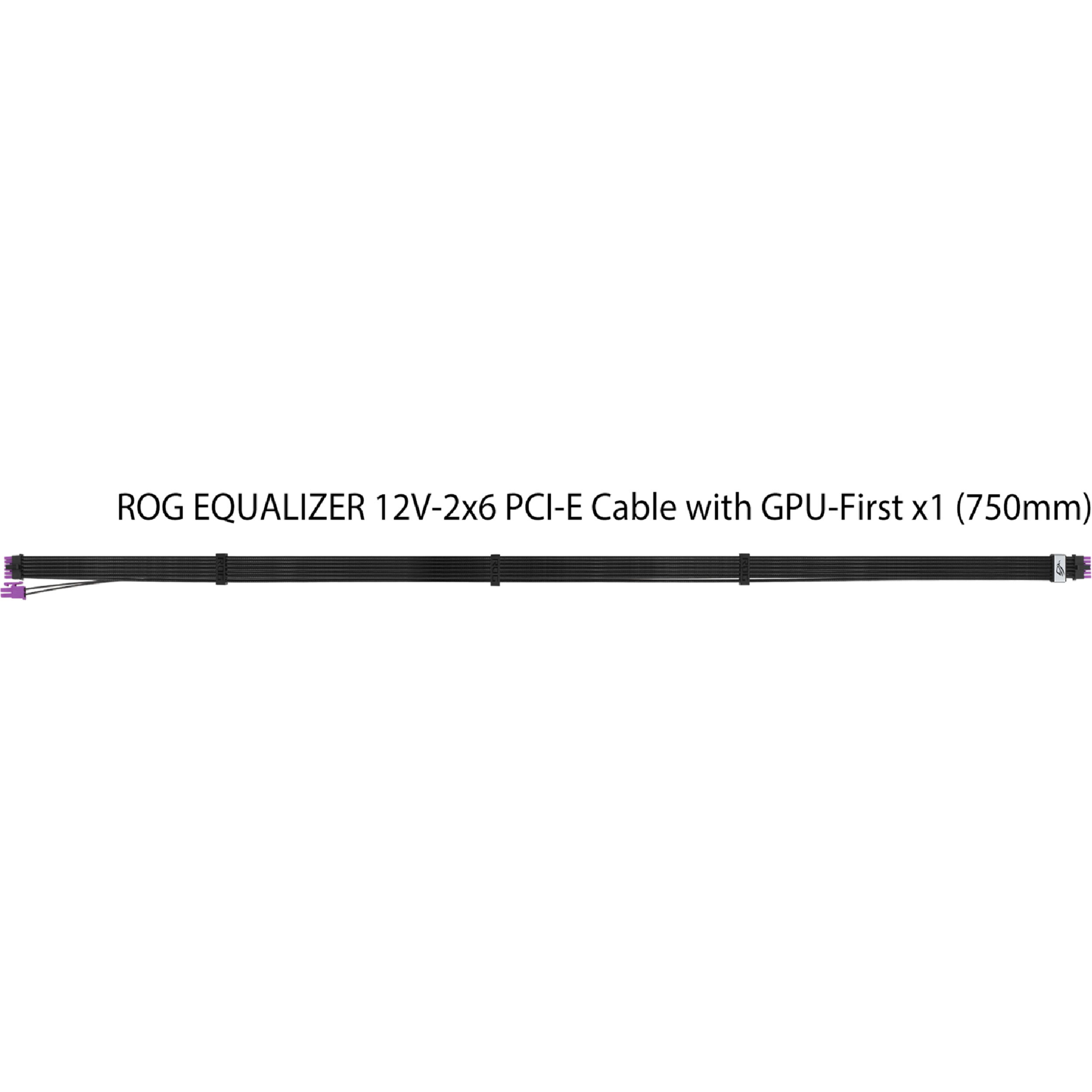 Кабель питания для видеокарты ASUS ROG Equalizer 12V-2x6 PCIe Cable with GPU-First 75см Black