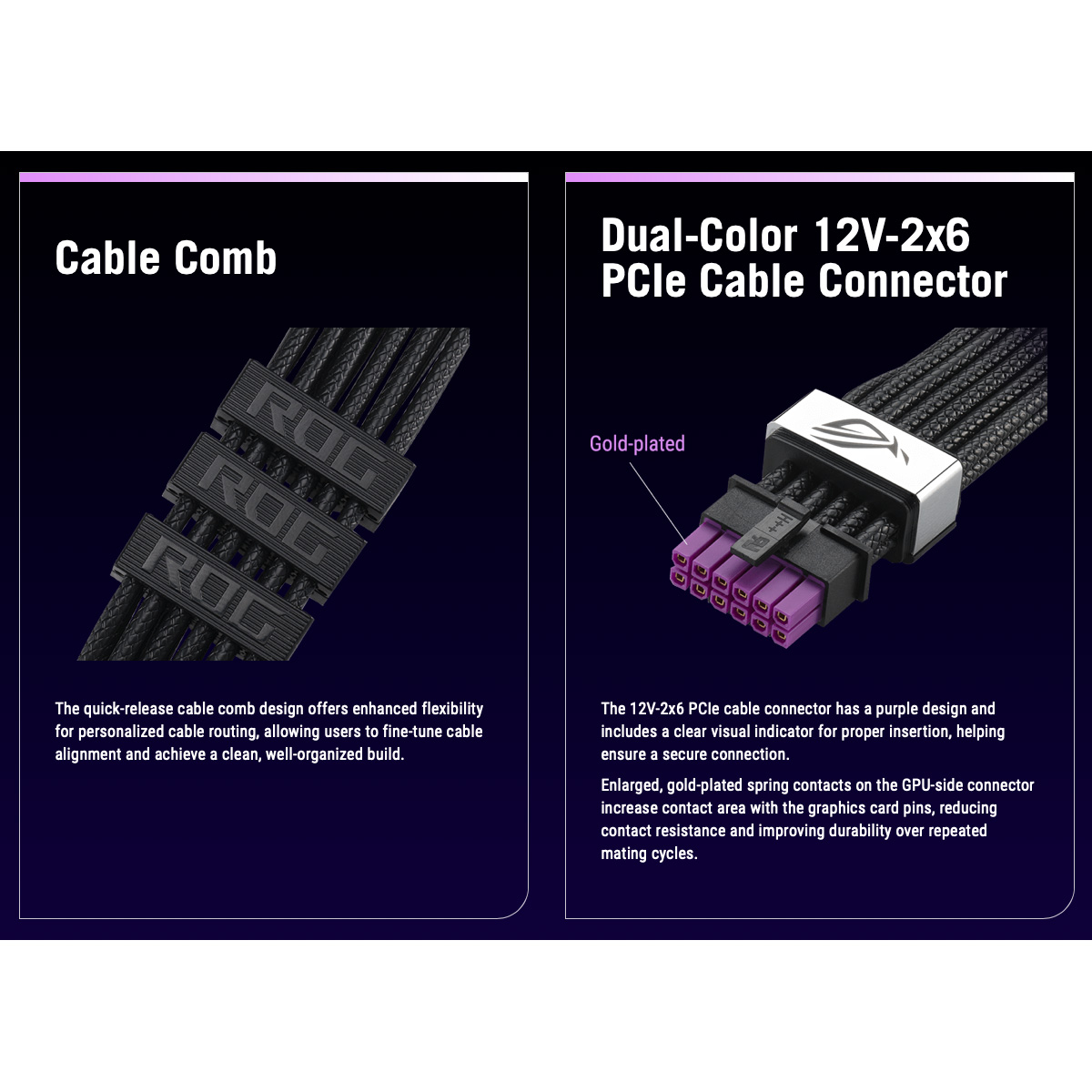 Кабель питания для видеокарты ASUS ROG Equalizer 12V-2x6 PCIe Cable with GPU-First 75см Black