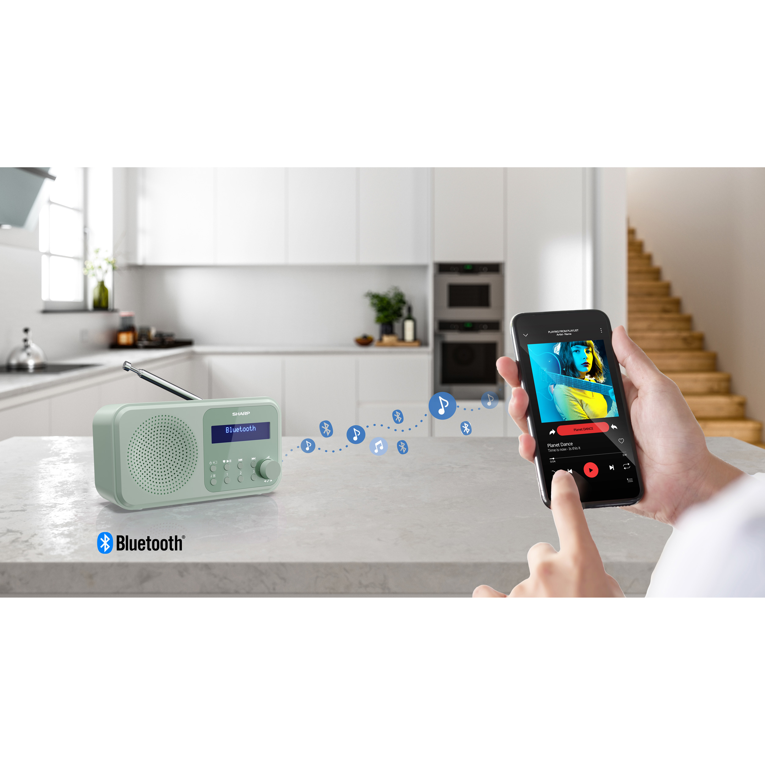 Портативный радиоприёмник SHARP DR-P420 Tokyo Portable Digital Radio Aquamarine Green