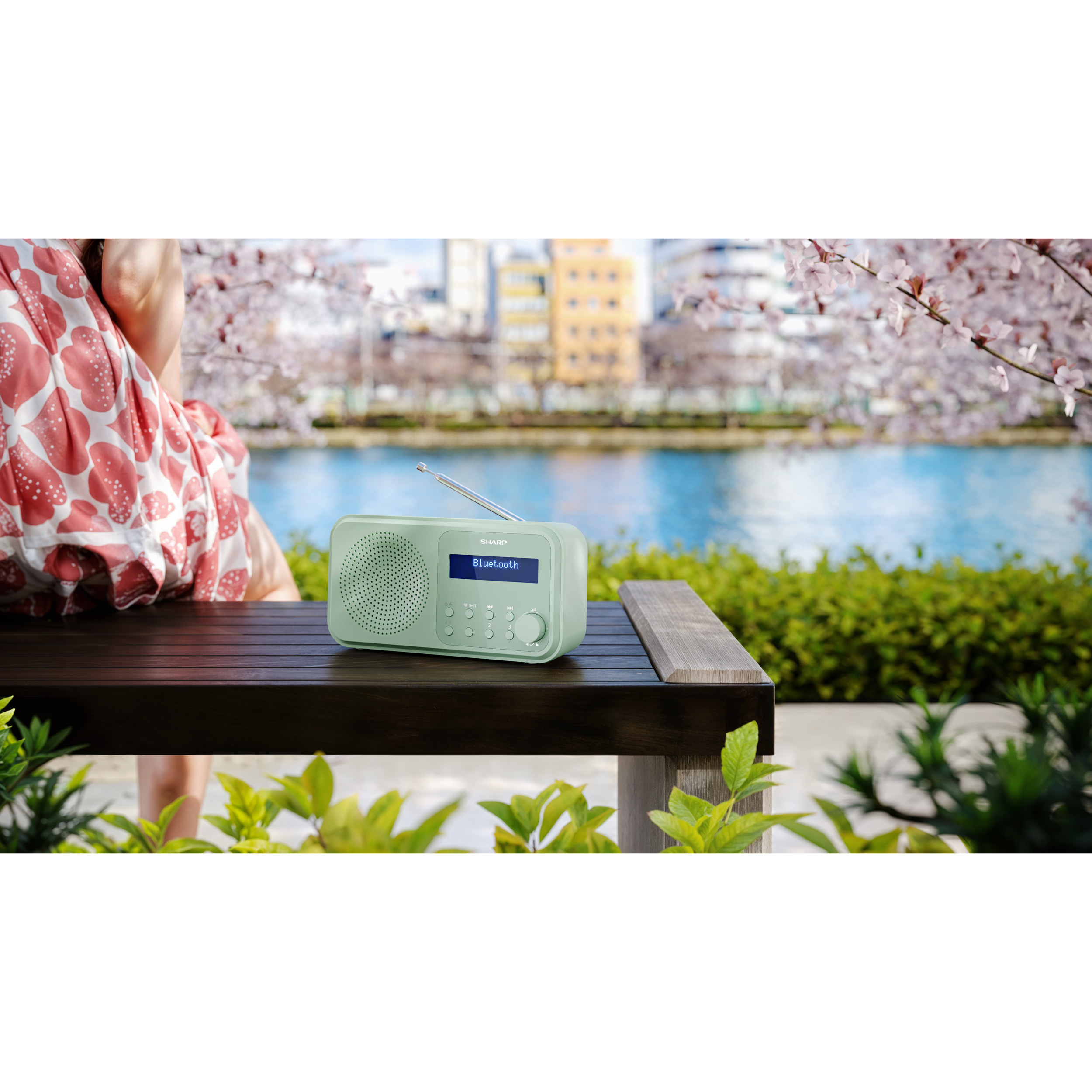 Портативный радиоприёмник SHARP DR-P420 Tokyo Portable Digital Radio Aquamarine Green