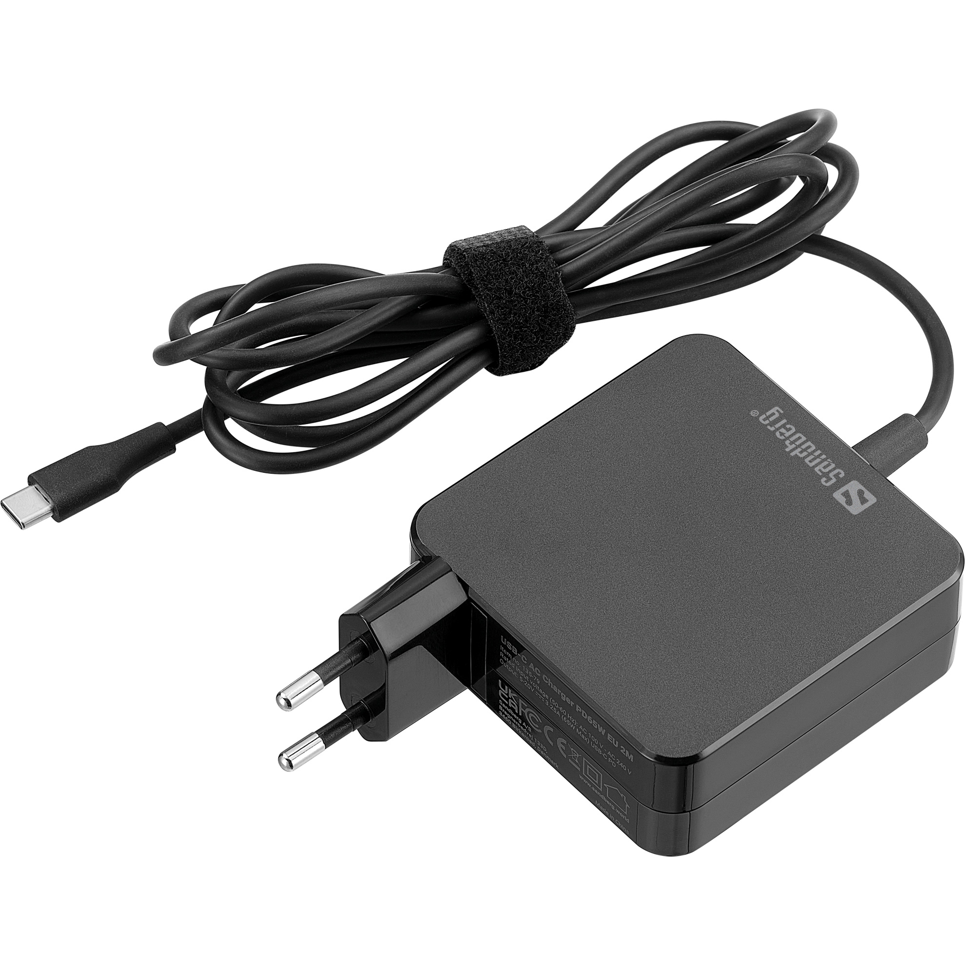Зарядное устройство SANDBERG 1xUSB-C, PD65W Black w/USB-C cable (135-79)