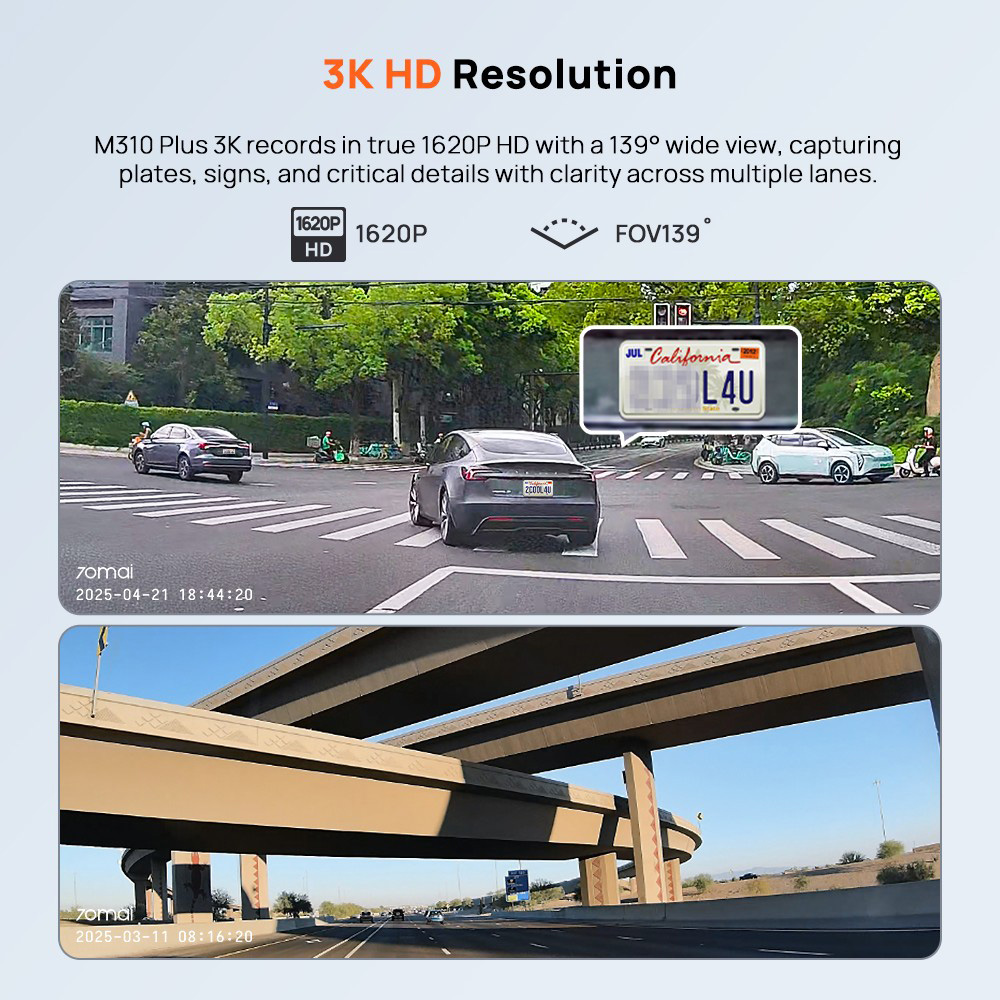 Автомобільний відеореєстратор Xiaomi 70MAI Dash Cam M310 Plus 3K