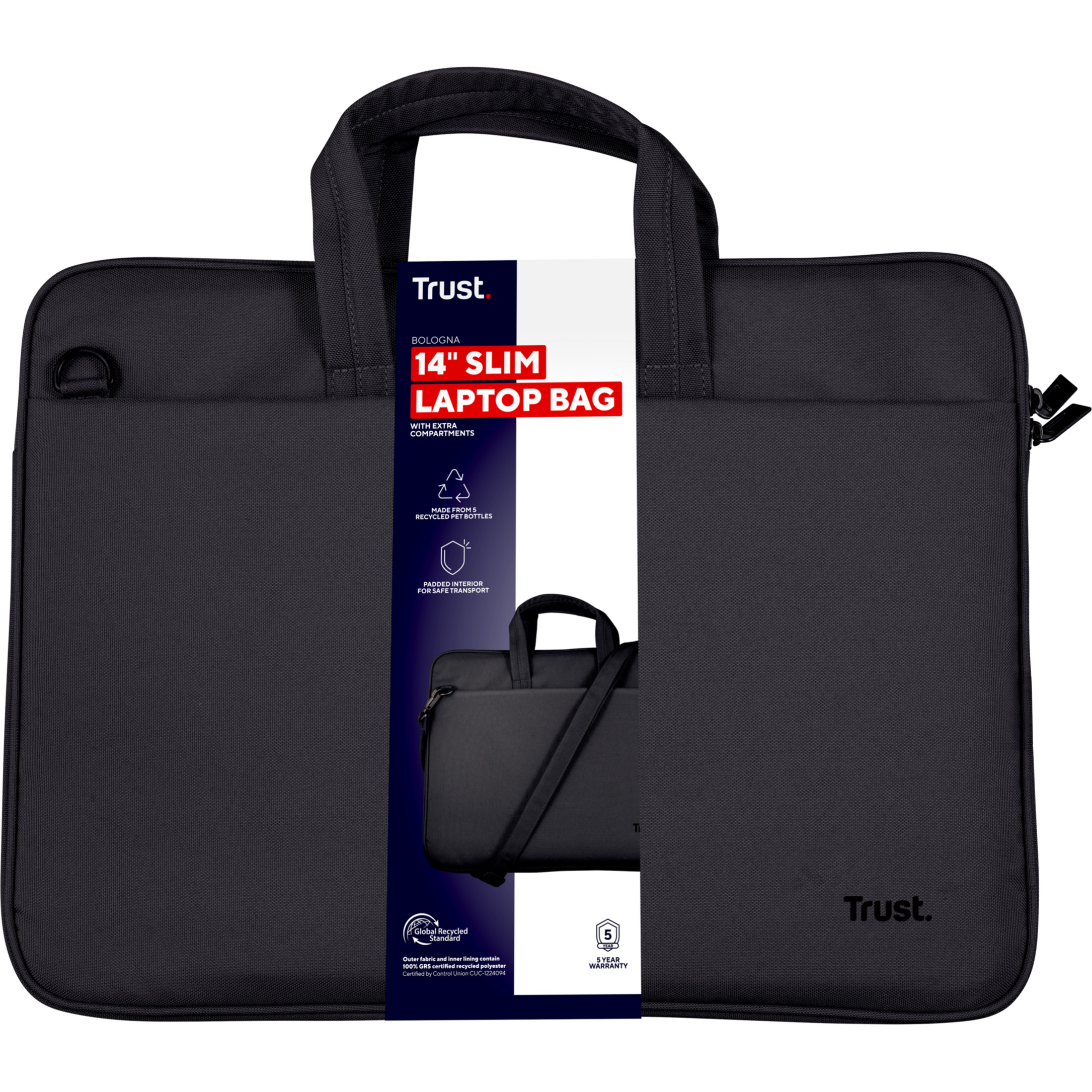 Сумка для ноутбука TRUST Bologna Slim 14" Black (26207)