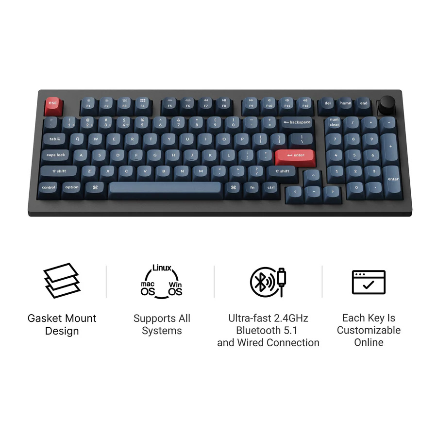 Клавиатура беспроводная KEYCHRON V5 Max Gateron Jupiter Banana Switch