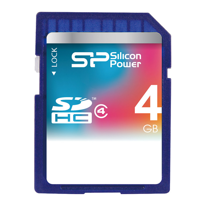 Карта памяти SILICON POWER SDHC 4GB Class 4 (SP004GBSDH004V10)