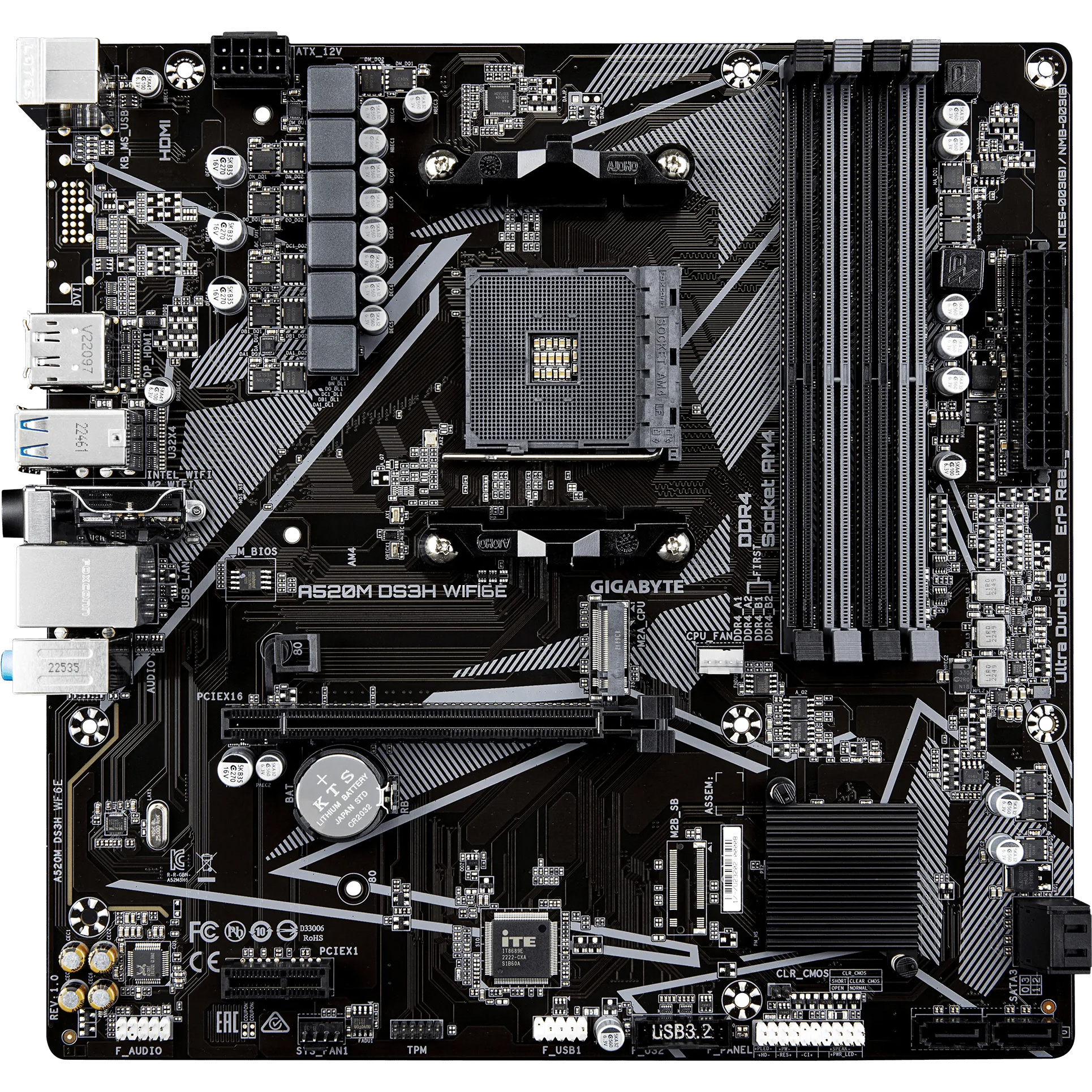 Материнская плата GIGABYTE A520M DS3H WiFi6E