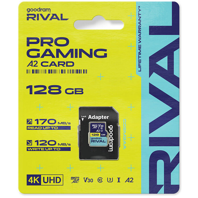 Карта пам'яті GOODRAM microSDXC Rival M2AA 128GB UHS-I U3 V30 A2 Class 10 + SD-adapter (GGSM2AA-1280R12)