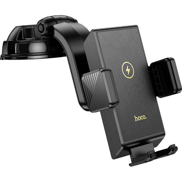 Автодержатель с беспроводной зарядкой HOCO HW22 Precious Center Console Wireless Fast Charging Car Holder Black