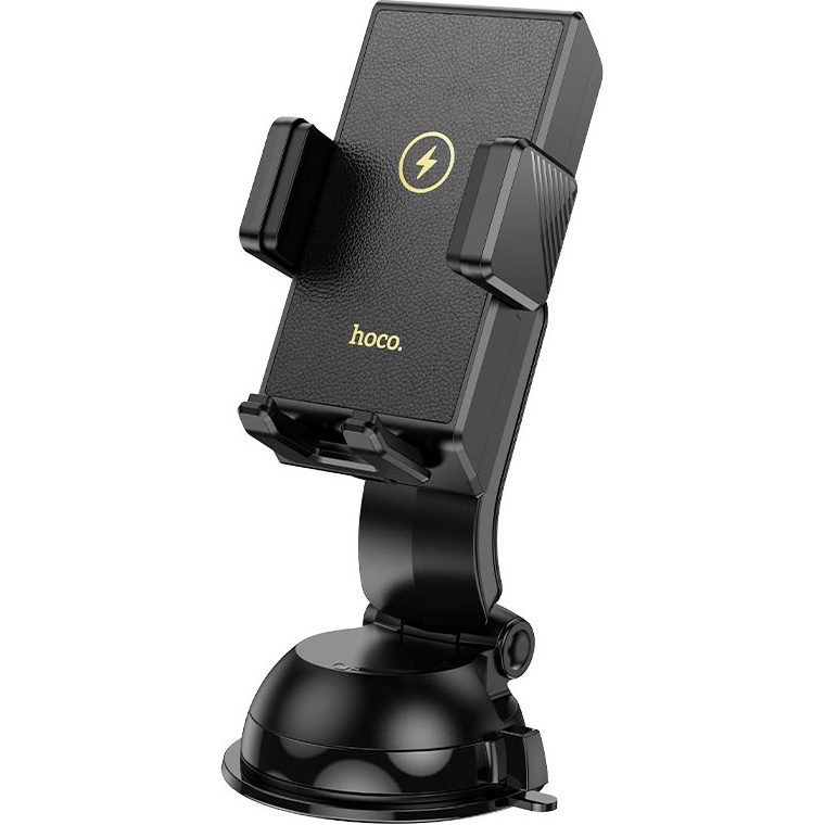 Автодержатель с беспроводной зарядкой HOCO HW22 Precious Center Console Wireless Fast Charging Car Holder Black