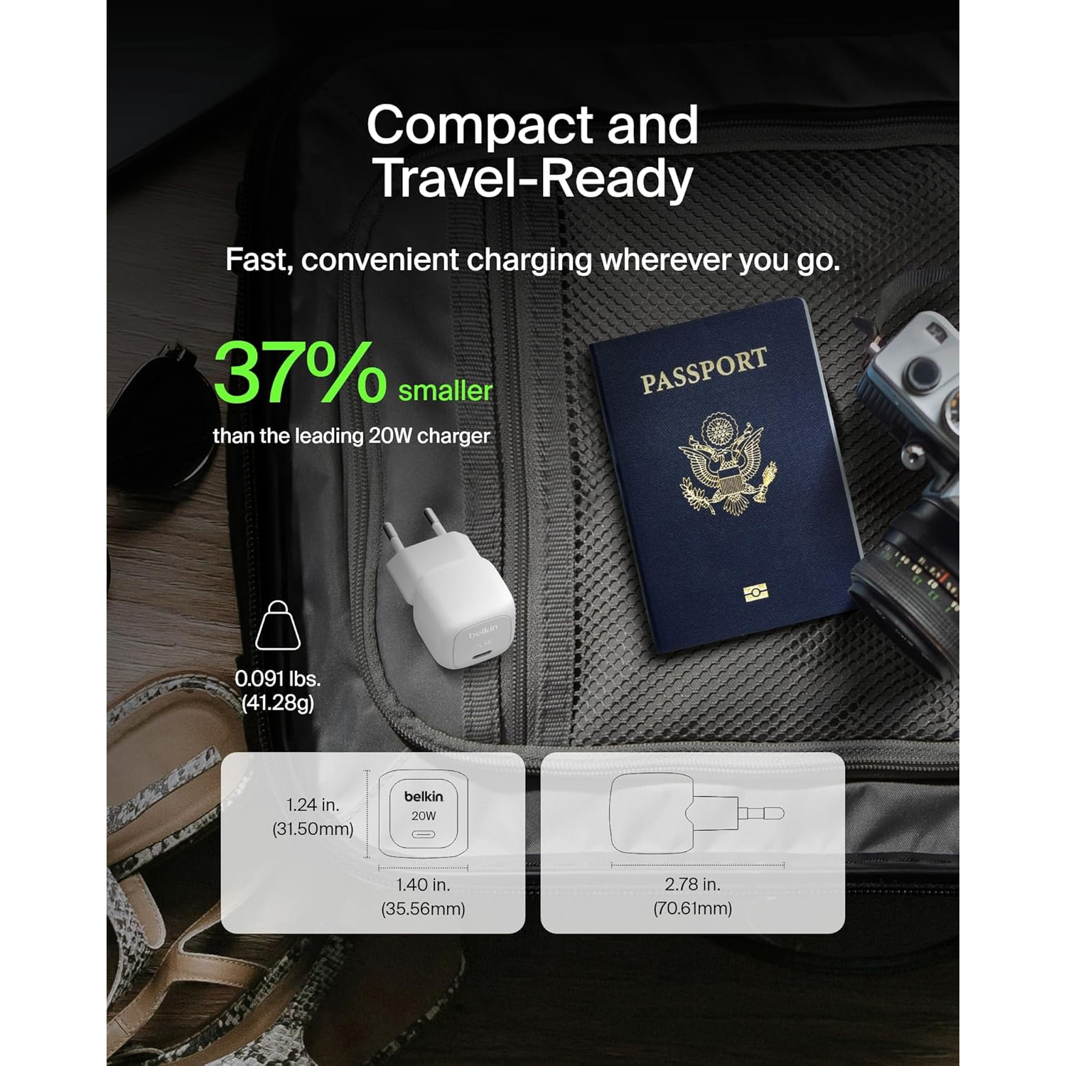Зарядний пристрій BELKIN BoostCharge Compact USB-C Wall Charger 20W White w/Type-C cable (WCA009KQ1MWH-B6)