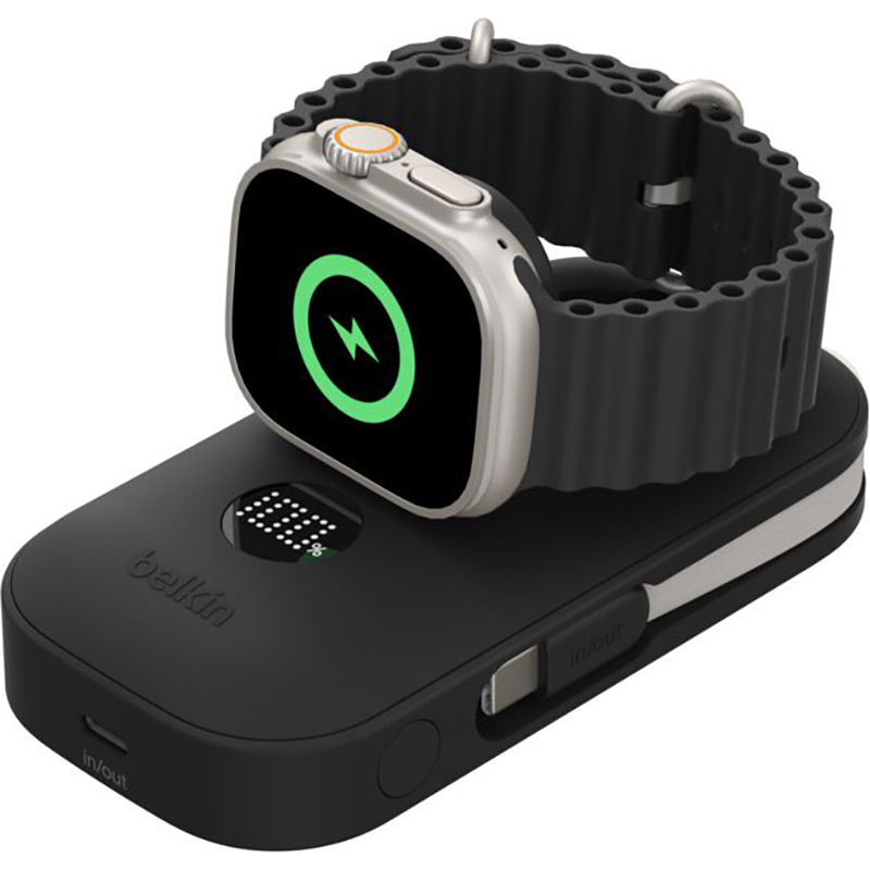 Повербанк BELKIN BoostCharge Pro Power Bank 10K with Apple Watch Charger 45W 10000mAh Black (BPD012HQBK)