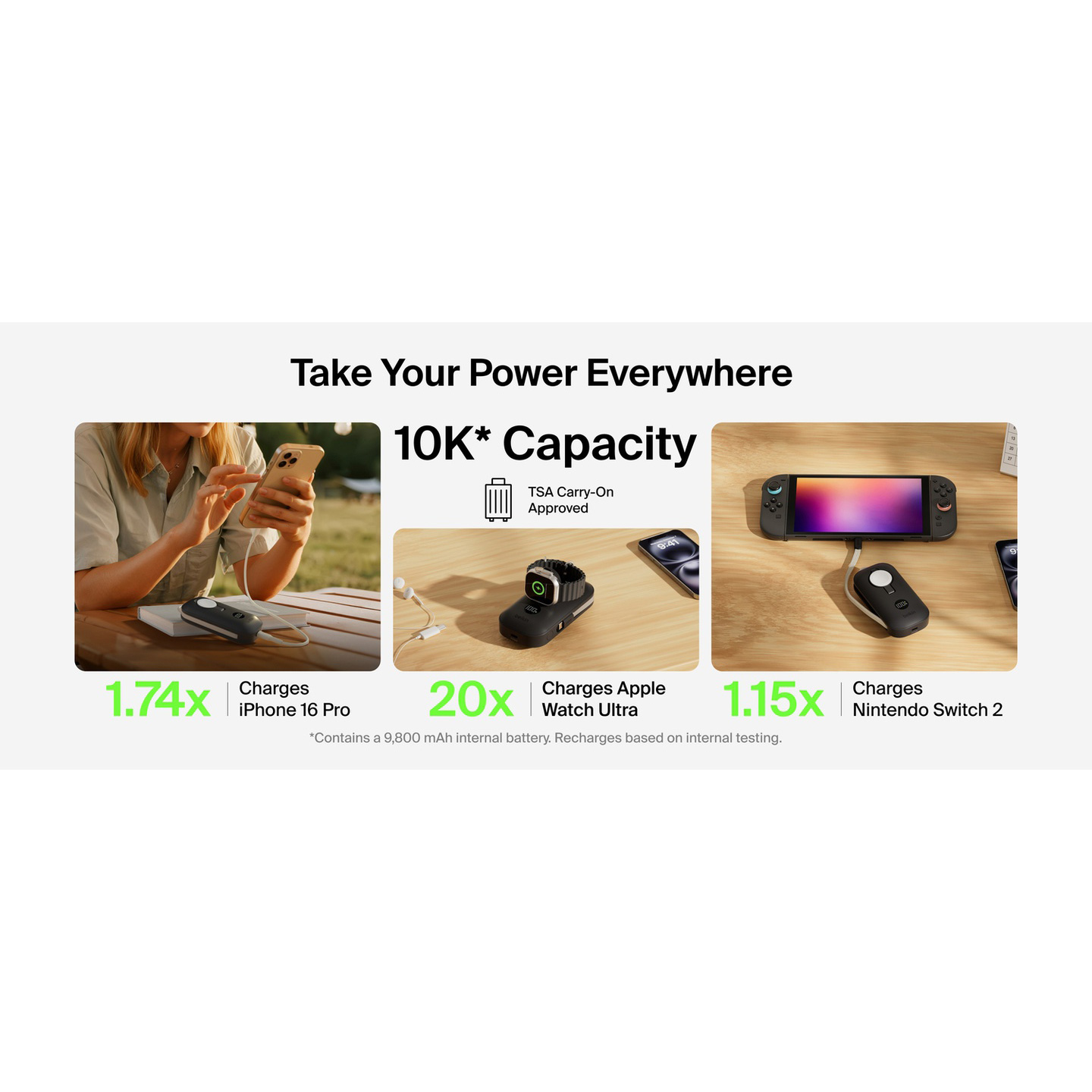 Повербанк BELKIN BoostCharge Pro Power Bank 10K with Apple Watch Charger 45W 10000mAh Black (BPD012HQBK)