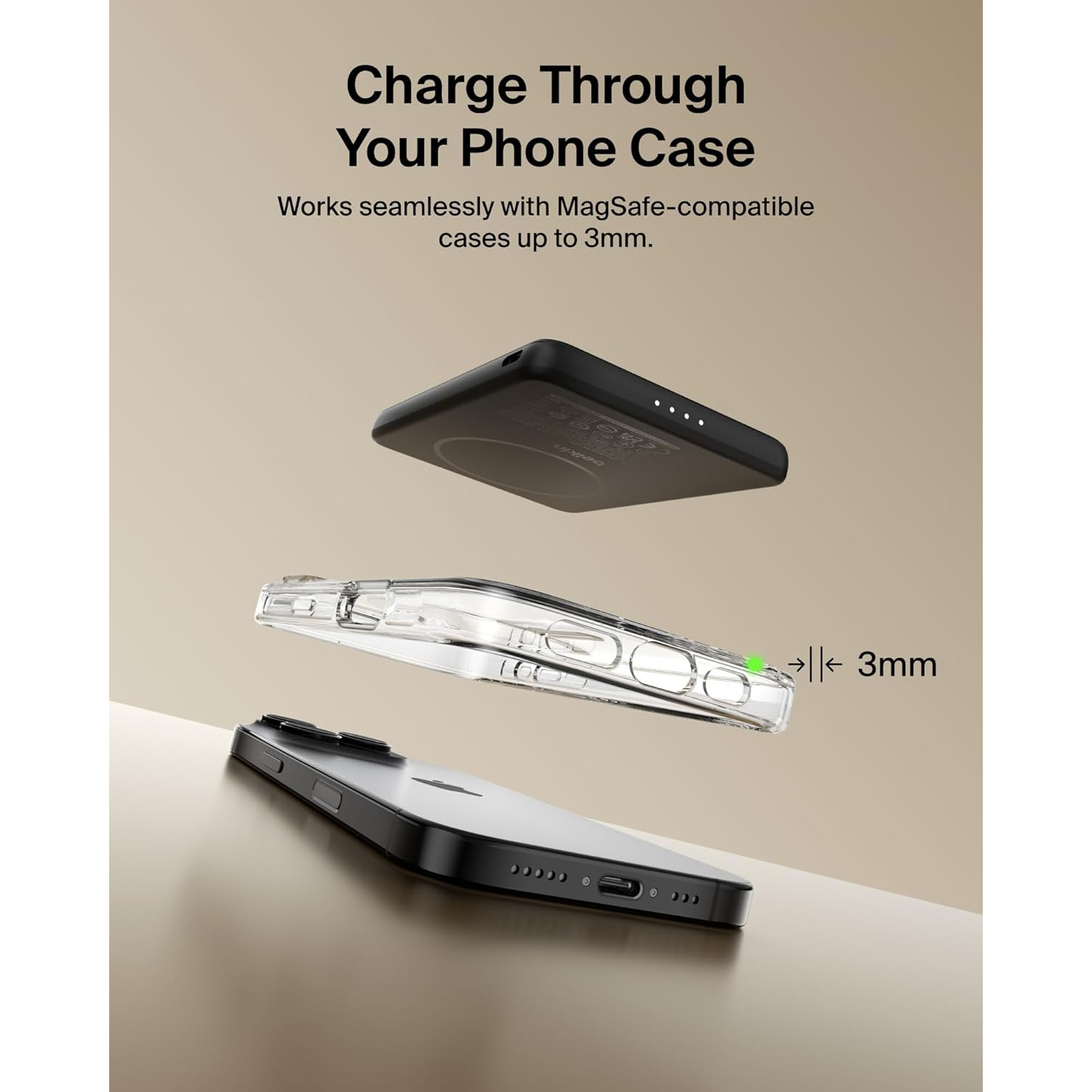 Повербанк MagSafe BELKIN BoostCharge Slim Magnetic Power Bank 5K 15W 5000mAh Black (BPD020HQBK)