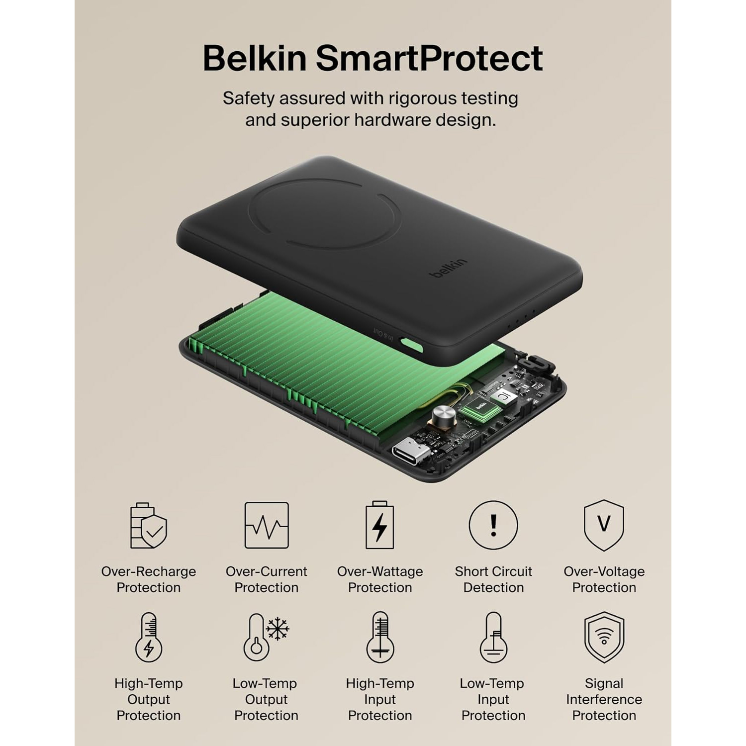 Повербанк MagSafe BELKIN BoostCharge Slim Magnetic Power Bank 5K 15W 5000mAh Black (BPD020HQBK)
