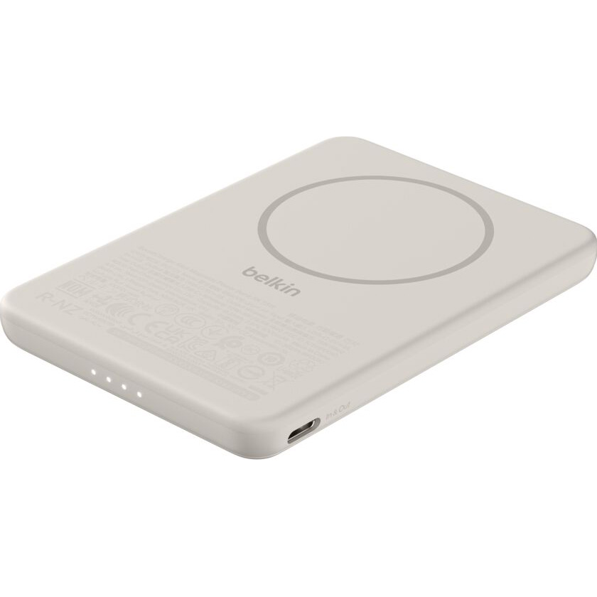 Повербанк MagSafe BELKIN BoostCharge Slim Magnetic Power Bank 5K 15W 5000mAh Sand (BPD020HQSA)